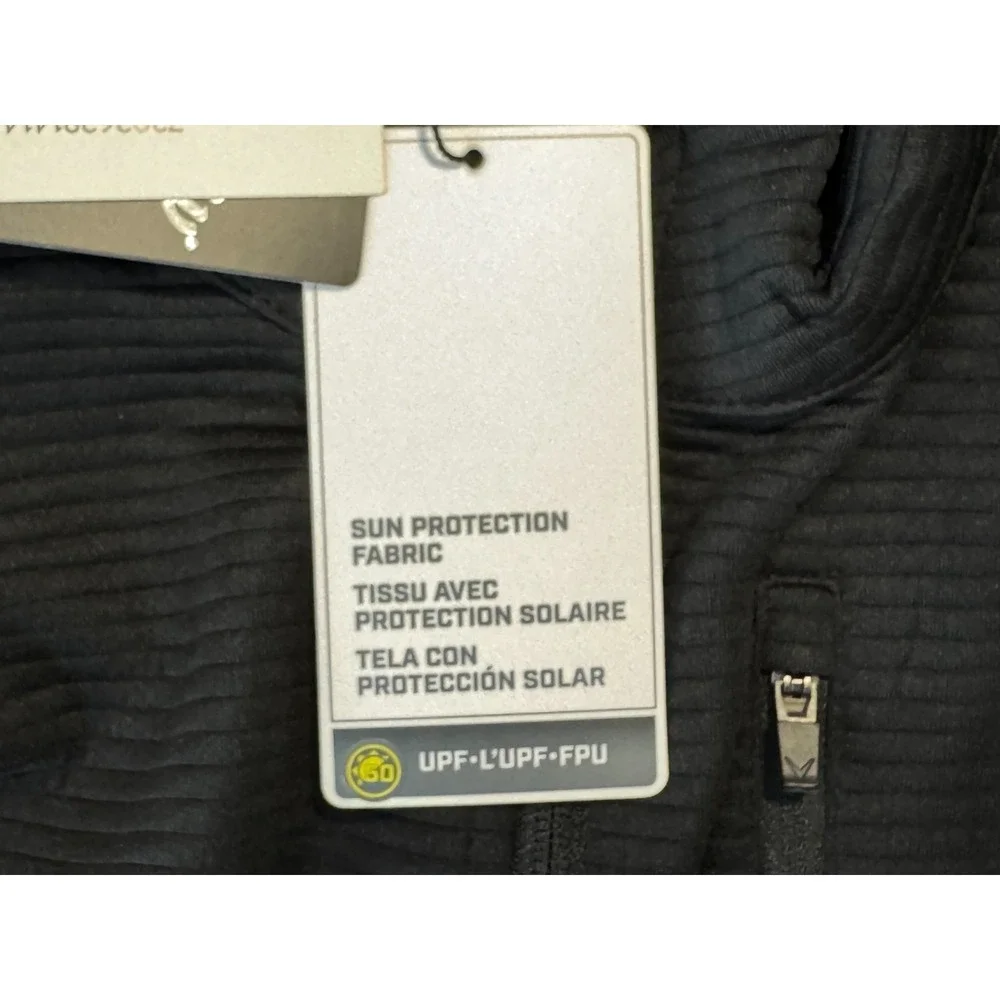 Callaway Golf Ottoman Quarter Zip Base Layer Pullover Mens L NWT Opti-Dri Black - Picture 8 of 12